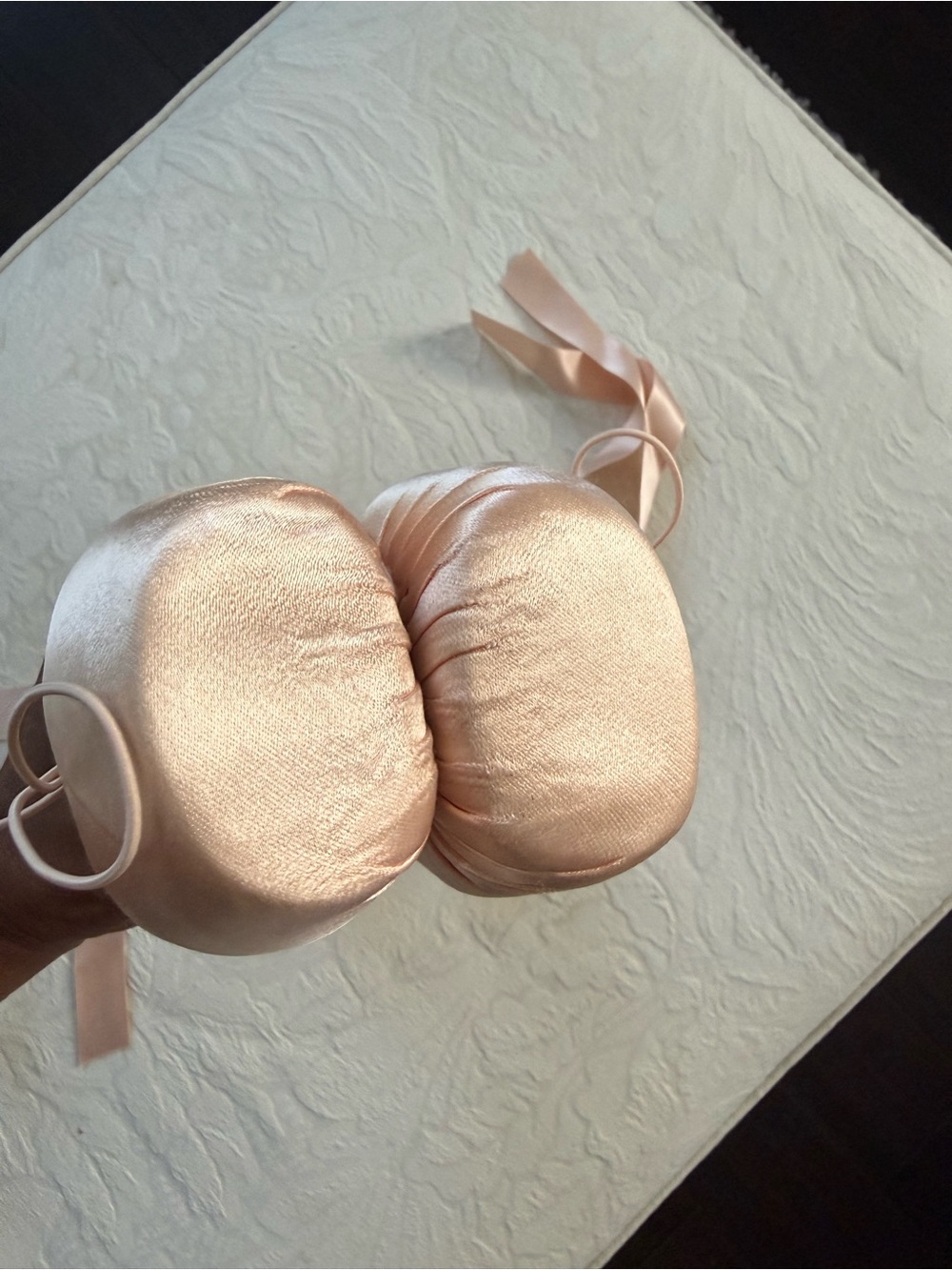 Satin Pointe Ballet Flats in Rose Gold - Picture 6 of 9